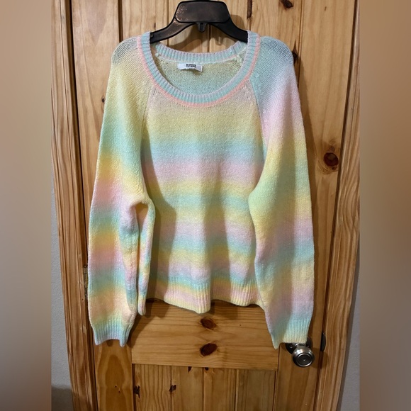 BB Dakota by Steve Madden size XL acrylic/poly/wool blend pastel striped sweater - Picture 5 of 8